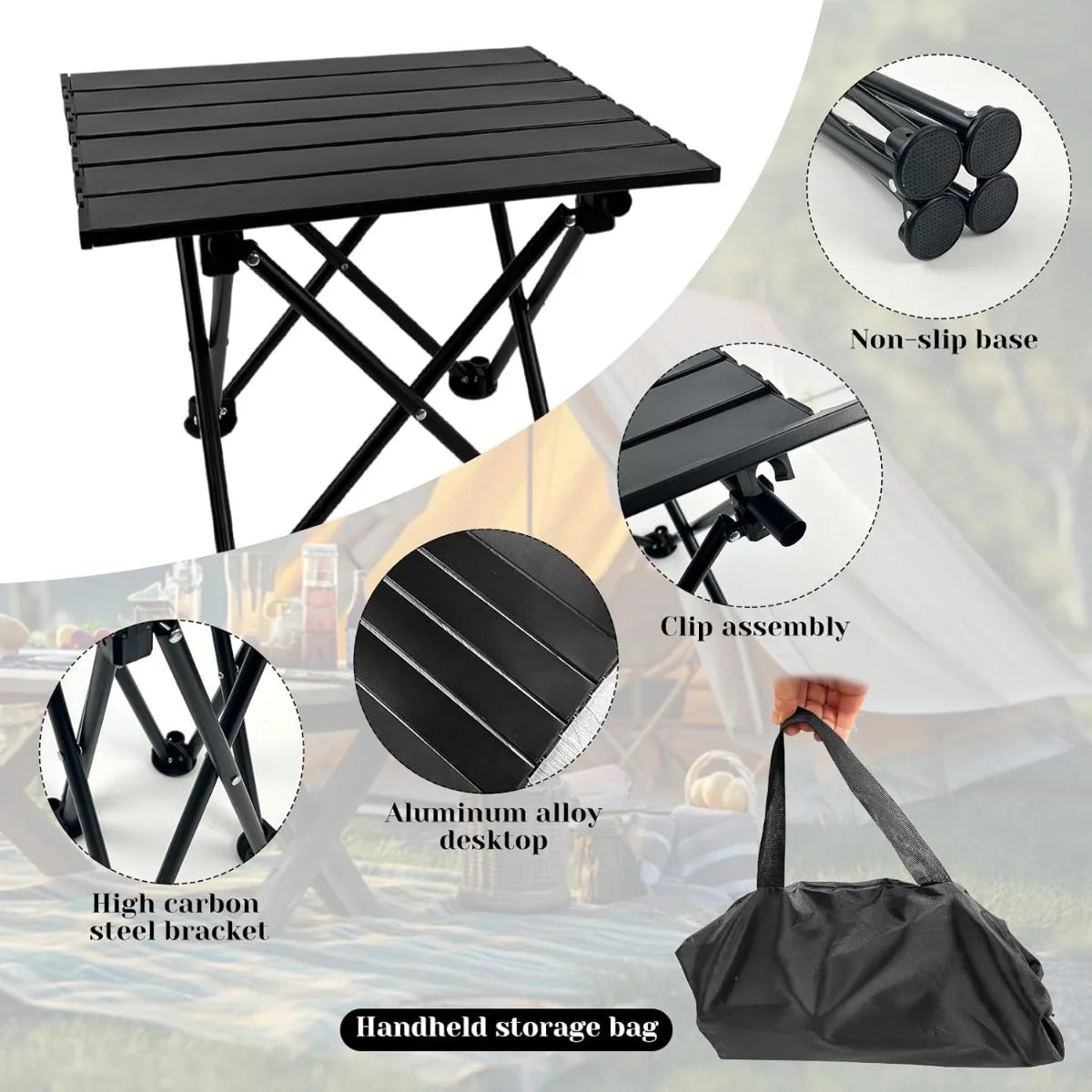 XIUWO Folding Camping Table With 2 Chairs