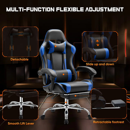 JHK Ergonomic Racing Gaming Chair With Headrest and Lumbar Support