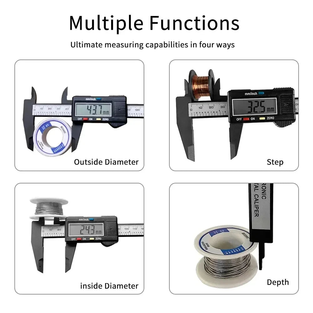 Electronic Digital Caliper 150mm/100mm | Carbon Fiber Vernier Gauge Micrometer Measuring Tool
