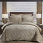 Export High-Grade Flannel Three-Piece Bed Cover Set Milk Fiber European Quilted Quilted Bed Sheet One Side Velvet One Side Pure Cotton
