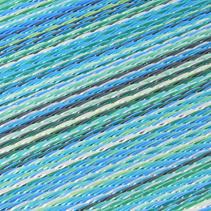 Cancun Turquoise & Moss Green Outdoor Doormat – 24" x 36" Non-Slip, Recycled Plastic