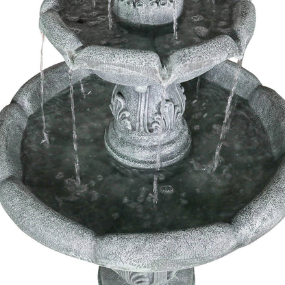 Concrete Pedestal Fountain Ornate 3 Tier Outdoor