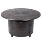 Verona 44" Round Woven Aluminum Convertible Gas Fire Pit Table