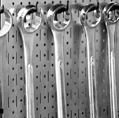 4 ft Metal Pegboard Basic Tool Organizer Kit - Metallic Toolboard & Hooks