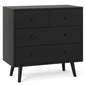 Wide Wooden Dresser with 4 Drawers for Bedroom Living Room