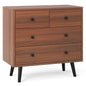 Wide Wooden Dresser with 4 Drawers for Bedroom Living Room