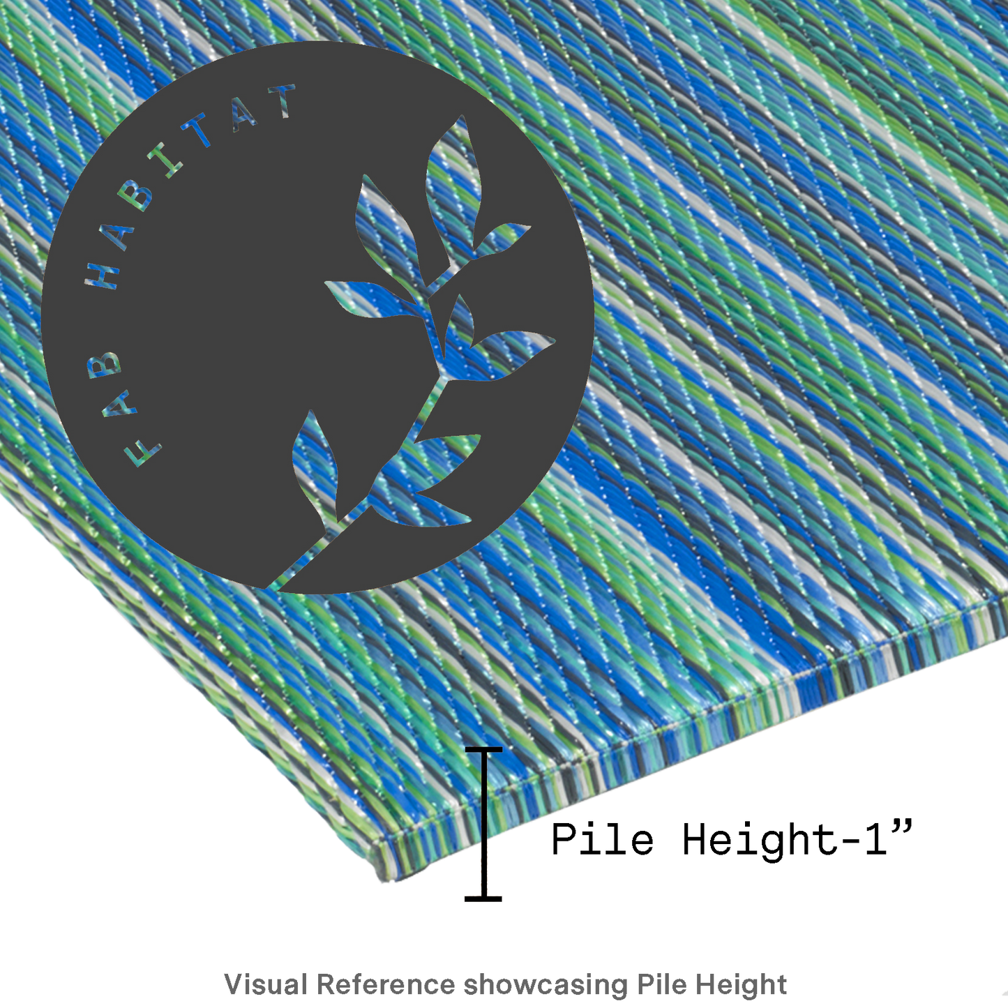 Cancun Turquoise & Moss Green Outdoor Doormat – 24" x 36" Non-Slip, Recycled Plastic