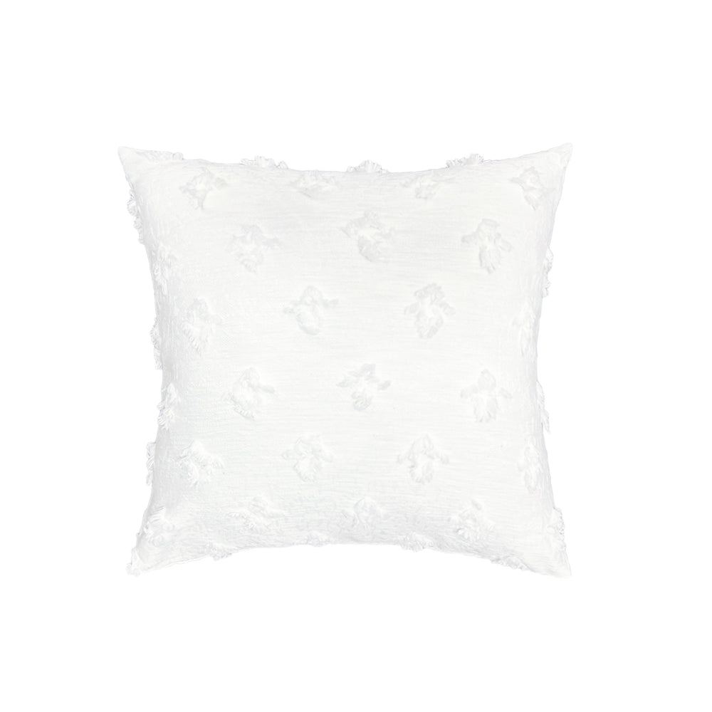 20''x20'' tufted floral 100% cotton throw pillow | 7 colors textured daisy stitch design | boho chic couch & bedroom accent | insert included