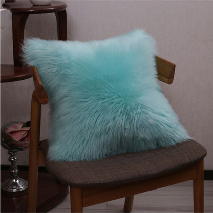 Throw Pillow Cover with 450g Insert, Purple, faux fur, 16, Decorative Cushion – Fancy & Stacy