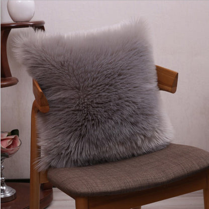 Throw Pillow Cover with 450g Insert, Purple, faux fur, 16, Decorative Cushion – Fancy & Stacy
