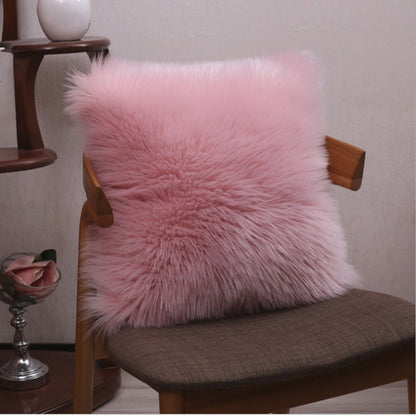 Throw Pillow Cover with 450g Insert, Purple, faux fur, 16, Decorative Cushion – Fancy & Stacy