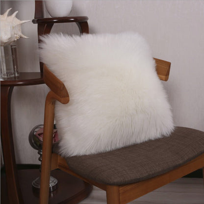 Throw Pillow Cover with 450g Insert, Purple, faux fur, 16, Decorative Cushion – Fancy & Stacy