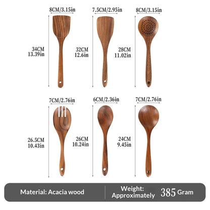 Spatula Soup Ladle And Wooden Turner Set In Teak