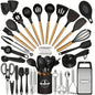 Wooden-Handle Silicone Kitchen Tool Set