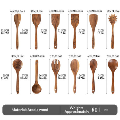 Spatula Soup Ladle And Wooden Turner Set In Teak