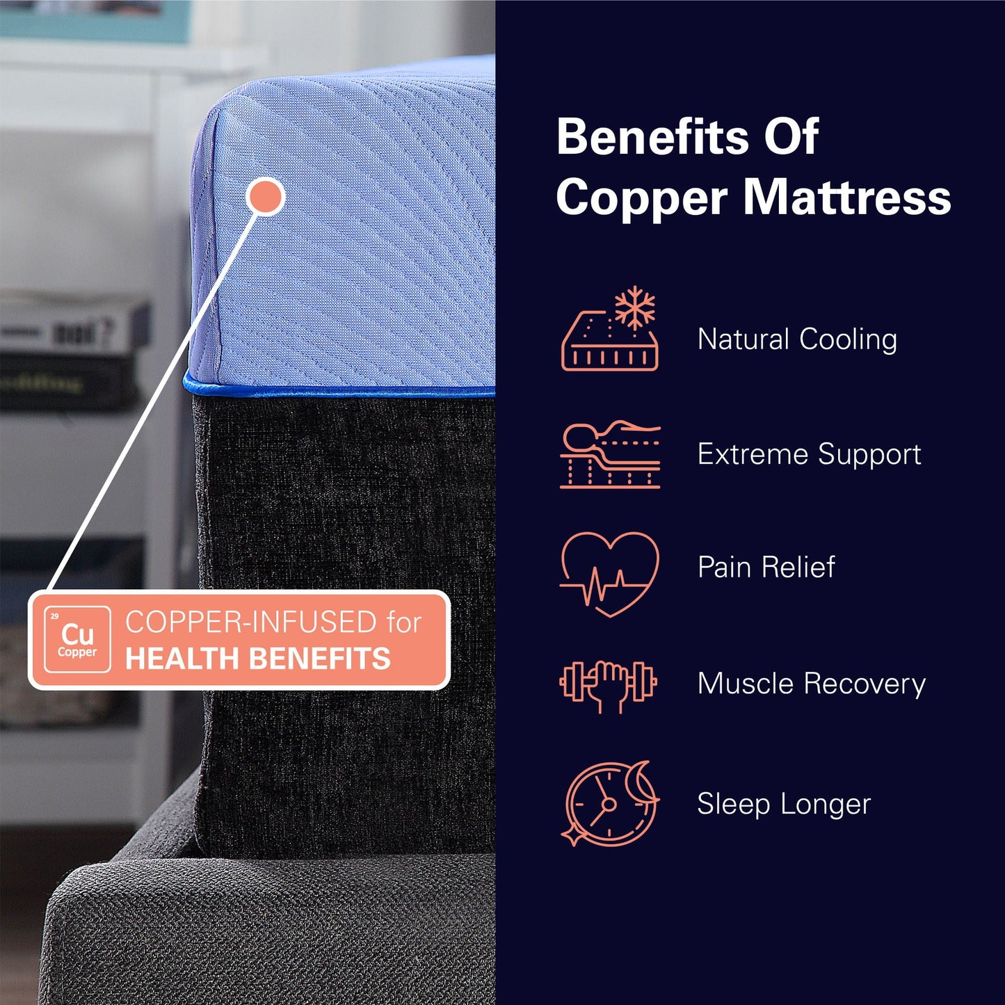 12" Refresh Hybrid Cooling Fast Responding Latex Foam And Coil Mattress