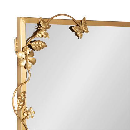 Rosella Floral Rectangular Mirror Metal