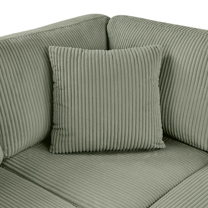Oversized Sectional U-Shaped Sofa With Chaise Lounge And Three Soft Throw Pillows