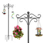 2 Packs 76in Heavy Duty Double Shepherds Hook Bird Feeder Pole Garden Hanging Holder with 4 Adjustable Height 5 Prong Base for Bird Feeder Garden Plan