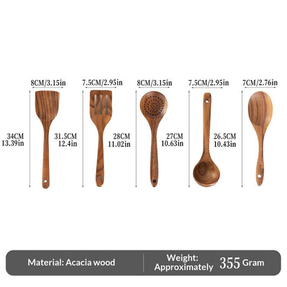 Spatula Soup Ladle And Wooden Turner Set In Teak