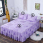 Woolly Bed Skirt Pillowcase Bedding Set