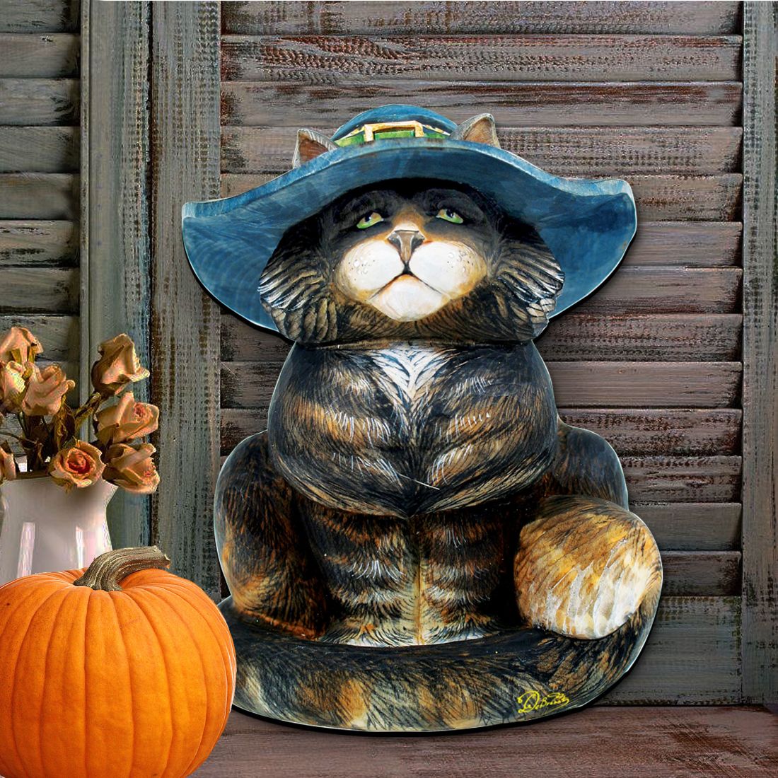 Black Cat Halloween Door Decor by G. DeBrekht - Thanksgiving Halloween Decor - 8158411H