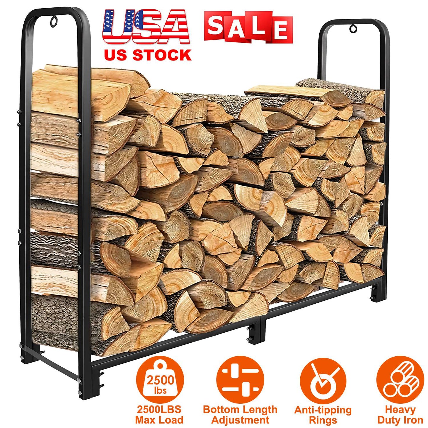 Firewood Log Rack for Home Use Heavy Duty Wood Storage