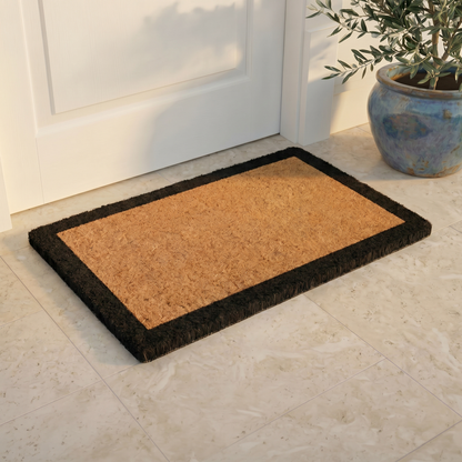 Black Border Coir Doormat