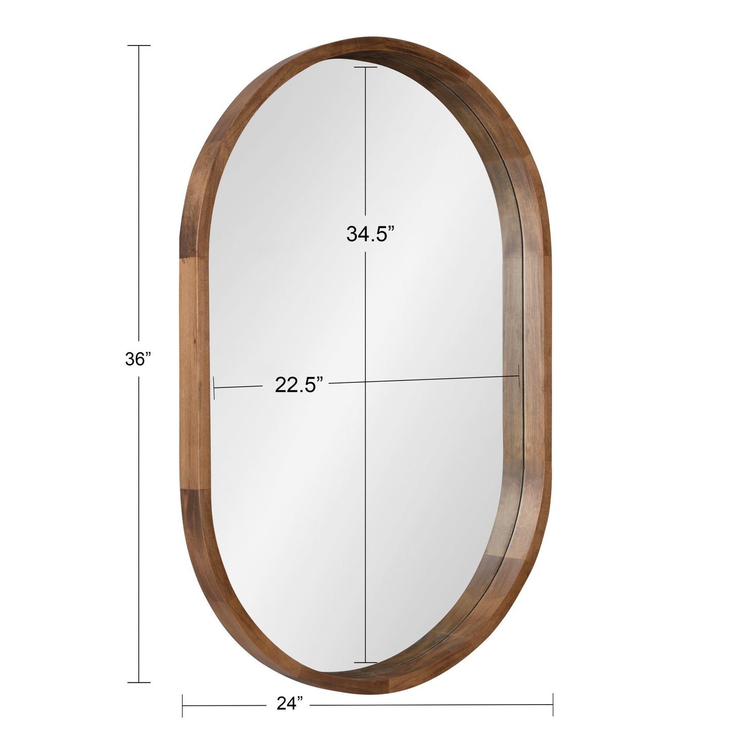 Hutton Wood Framed Capsule Mirror