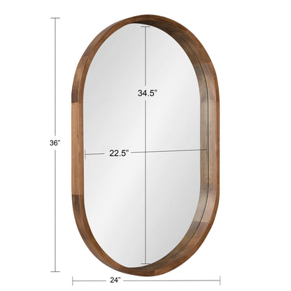 Hutton Wood Framed Capsule Mirror