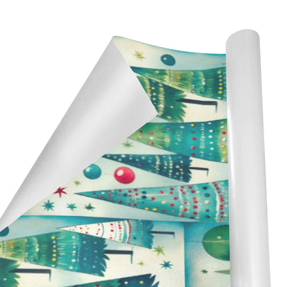 Vintage Christmas Trees Gift Wrapping Paper 58"x 23" (2 Rolls)