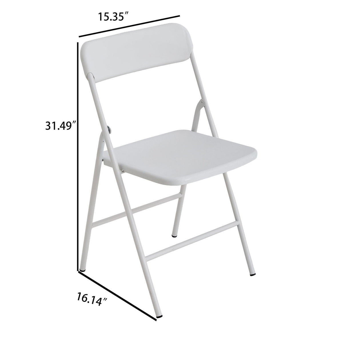 White PP Cushion Folding Stackable Chairs Pack For Outdoor