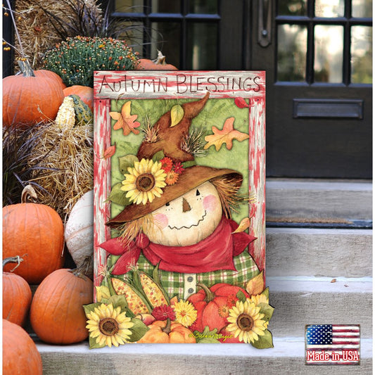 Scarecrow Halloween Door Decor by Susan Winget - Thanksgiving and Halloween Decor - 8471204H-SW