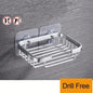 Creative Drill Free Soap Dish Holder Wall Mounted Storage Rack Toilet Soap Box Sponge Dish Bathroom Accessories Soap Dish Holder with Loofah Bath Sponge Towel Razor Holder for Bathroom Shower Kitchen Adhesive Wall Mounted No Drilling