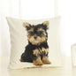 Cute Pet Dog Printed Cushion Cover Linen Pillow Cover Decorative Throw Pillow Cover For Sofa Chair Home
