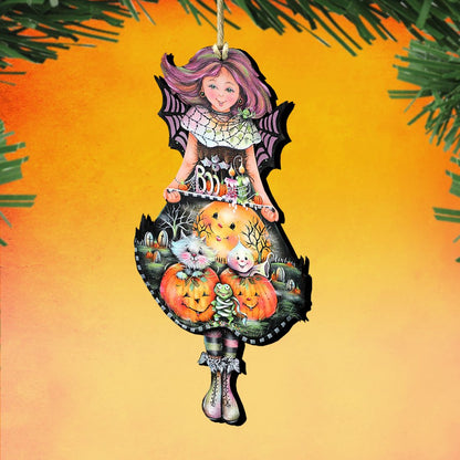 Halloween Fairy Wooden Ornaments by Jamie Mills-Price - Thanksgiving Halloween Decor - 8457412