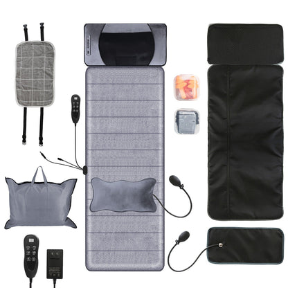 Full Body Electric Massage Mat with Heat Vibration Massage Pad Cushion Back Massage Mattress Chair Pad with Neck Massage Pillow with 10 Vibration Moto