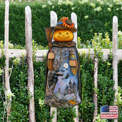 Scarecrow Pumpkin Head Halloween Door Decor by G. DeBrekht - Thanksgiving Halloween Decor - 8114180H