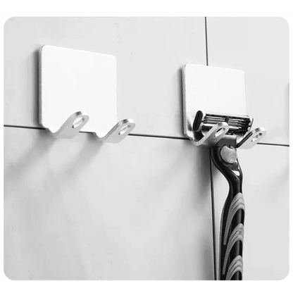 Decorative Hook 2 Pcs Punch Free Razor Holder Storage Hook Wall Men Shaving Shaver Shelf Bathroom Razor Rack Wall Bathroom Accessories