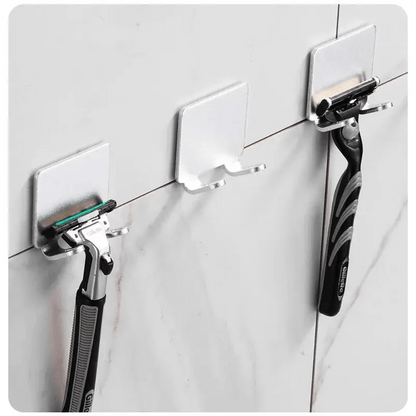 Decorative Hook 2 Pcs Punch Free Razor Holder Storage Hook Wall Men Shaving Shaver Shelf Bathroom Razor Rack Wall Bathroom Accessories