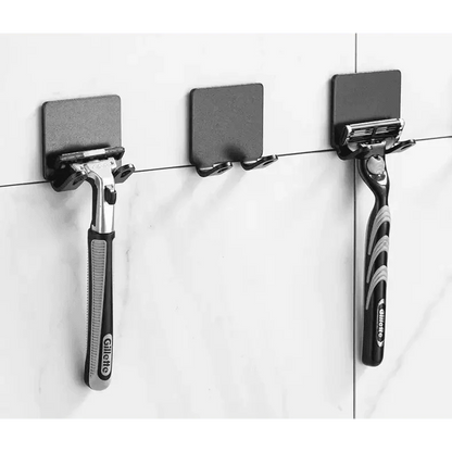 Decorative Hook 2 Pcs Punch Free Razor Holder Storage Hook Wall Men Shaving Shaver Shelf Bathroom Razor Rack Wall Bathroom Accessories
