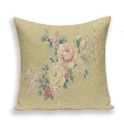 Decorative Plant Flower Throw Pillow Cover Soft Linen Cushion Cover For Living Room Couch Sofa Patio Outdoor Home Decor  Decorative Plant Flower Throw Pillow Covers For Couch Sofa Bed Modern Quality Design Cushion Cover 45x45cm