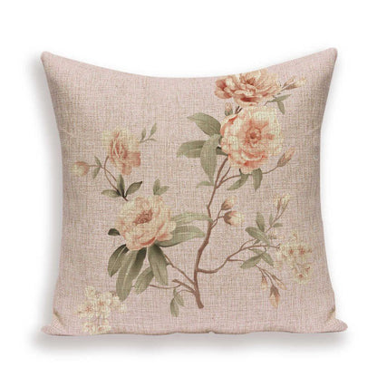 Decorative Plant Flower Throw Pillow Cover Soft Linen Cushion Cover For Living Room Couch Sofa Patio Outdoor Home Decor  Decorative Plant Flower Throw Pillow Covers For Couch Sofa Bed Modern Quality Design Cushion Cover 45x45cm