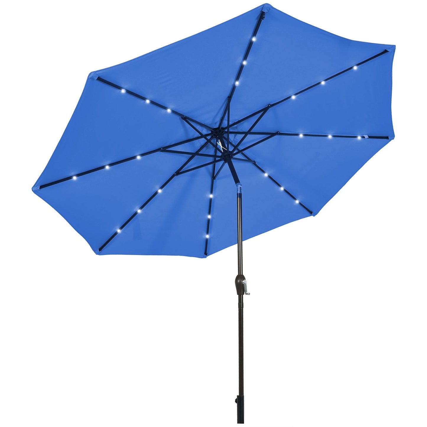 10 Feet Outdoor Patio umbrella with Bright Solar LED Lights-Dark Blue