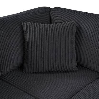 Oversized Sectional U-Shaped Sofa With Chaise Lounge And Three Soft Throw Pillows