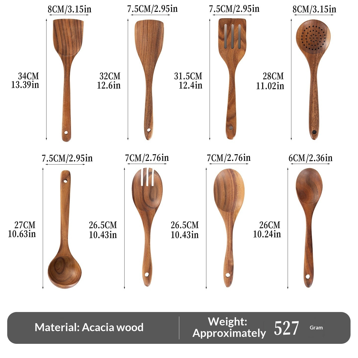 Spatula Soup Ladle And Wooden Turner Set In Teak