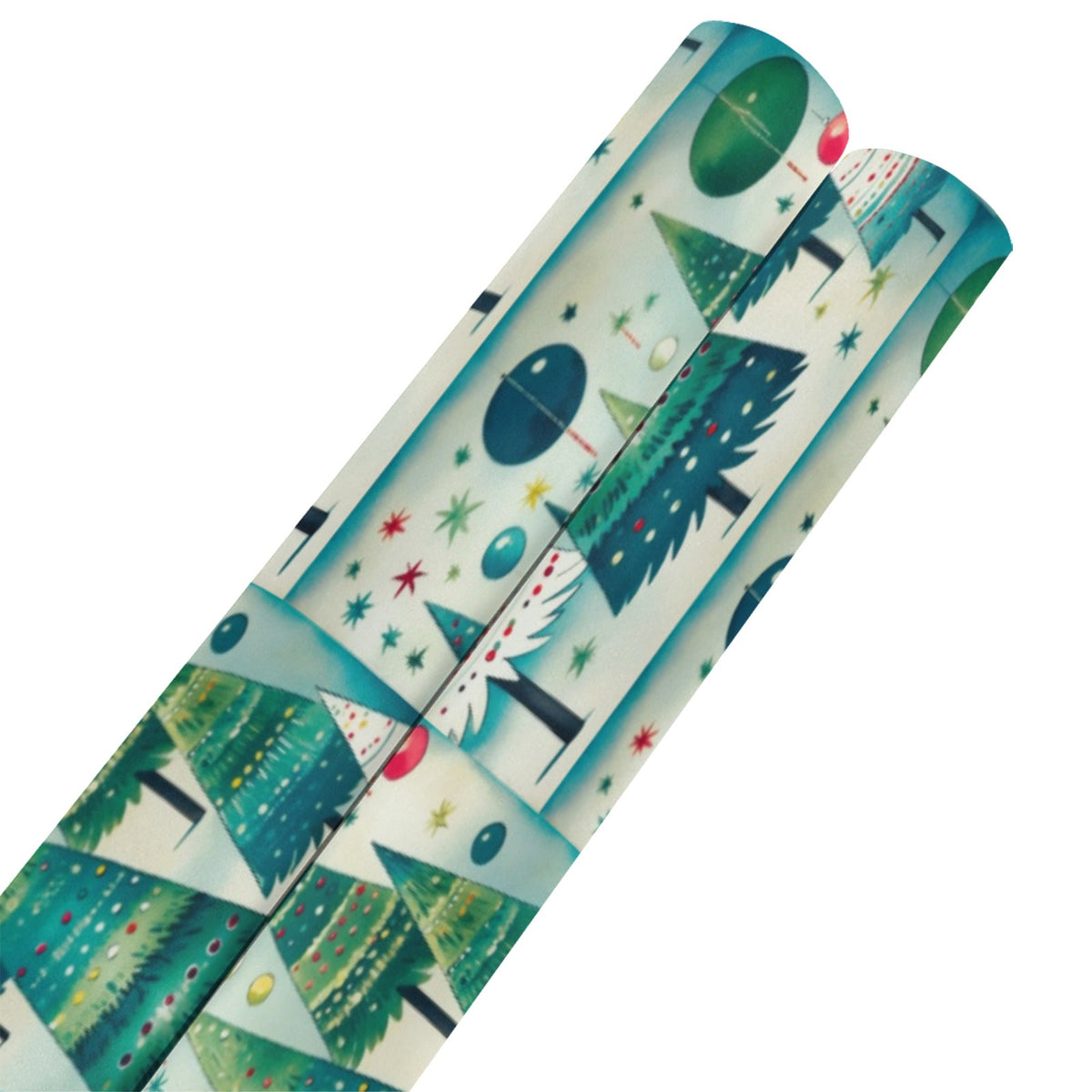 Vintage Christmas Trees Gift Wrapping Paper 58"x 23" (2 Rolls)