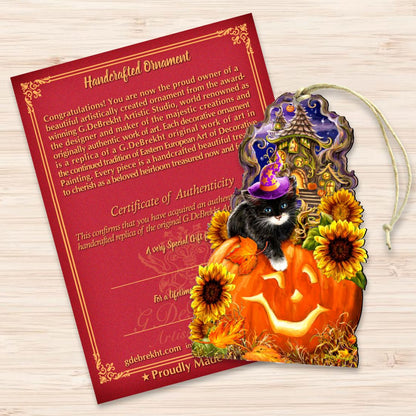 Halloween Kitten Wooden Ornaments by Gelsinger - Thanksgiving Halloween Decor - 8461066-DG