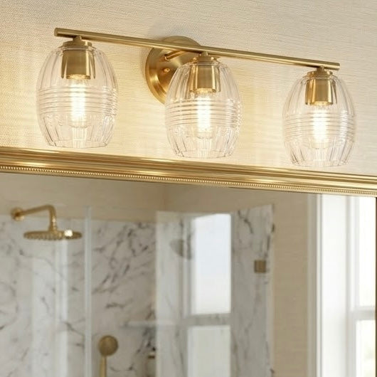 Luster Three Lights Vanity with Clear Glass for Bathrooms