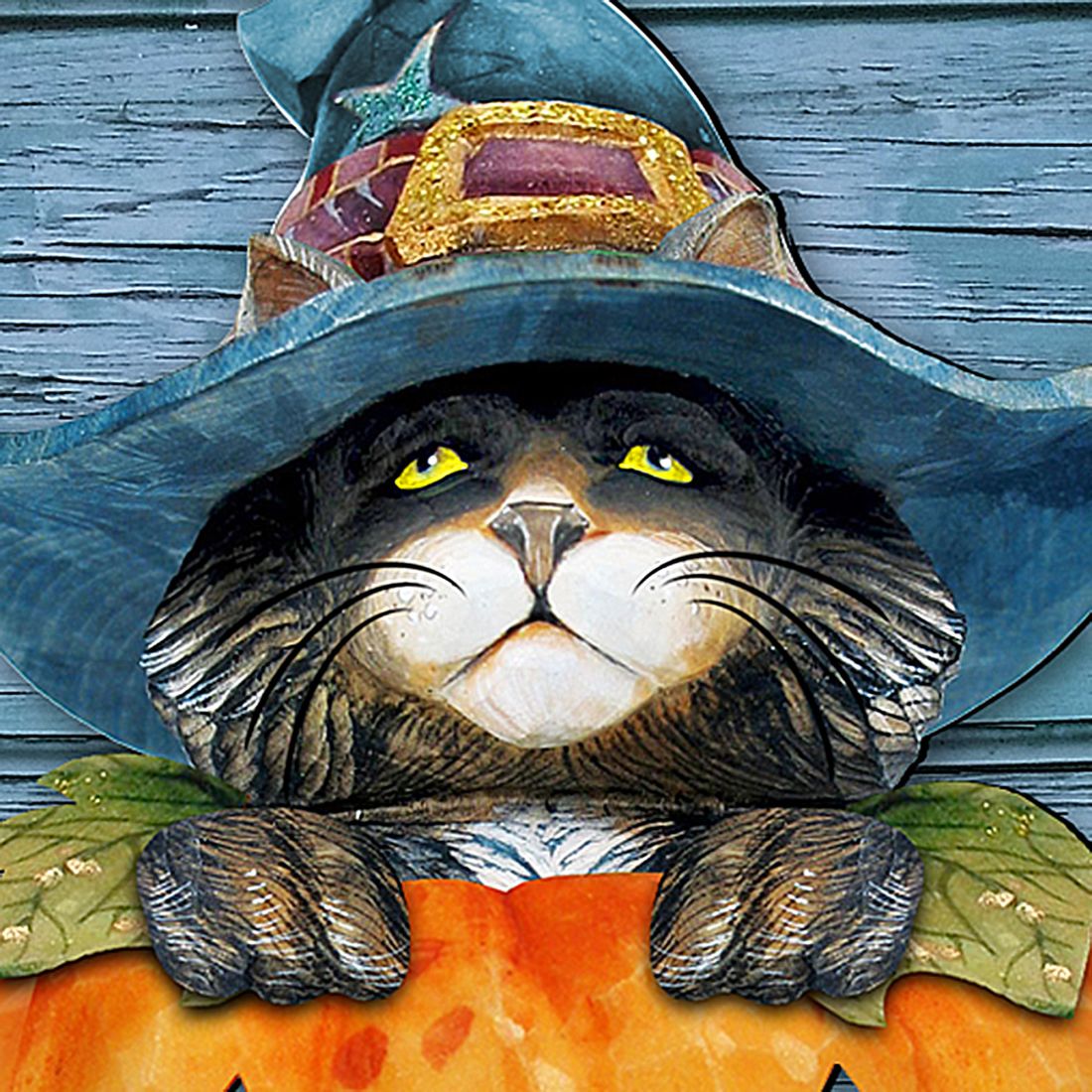 Black Cat Pumpkin Halloween Outdoor Decor by G. DeBrekht - Thanksgiving Halloween Decor - 8158416F
